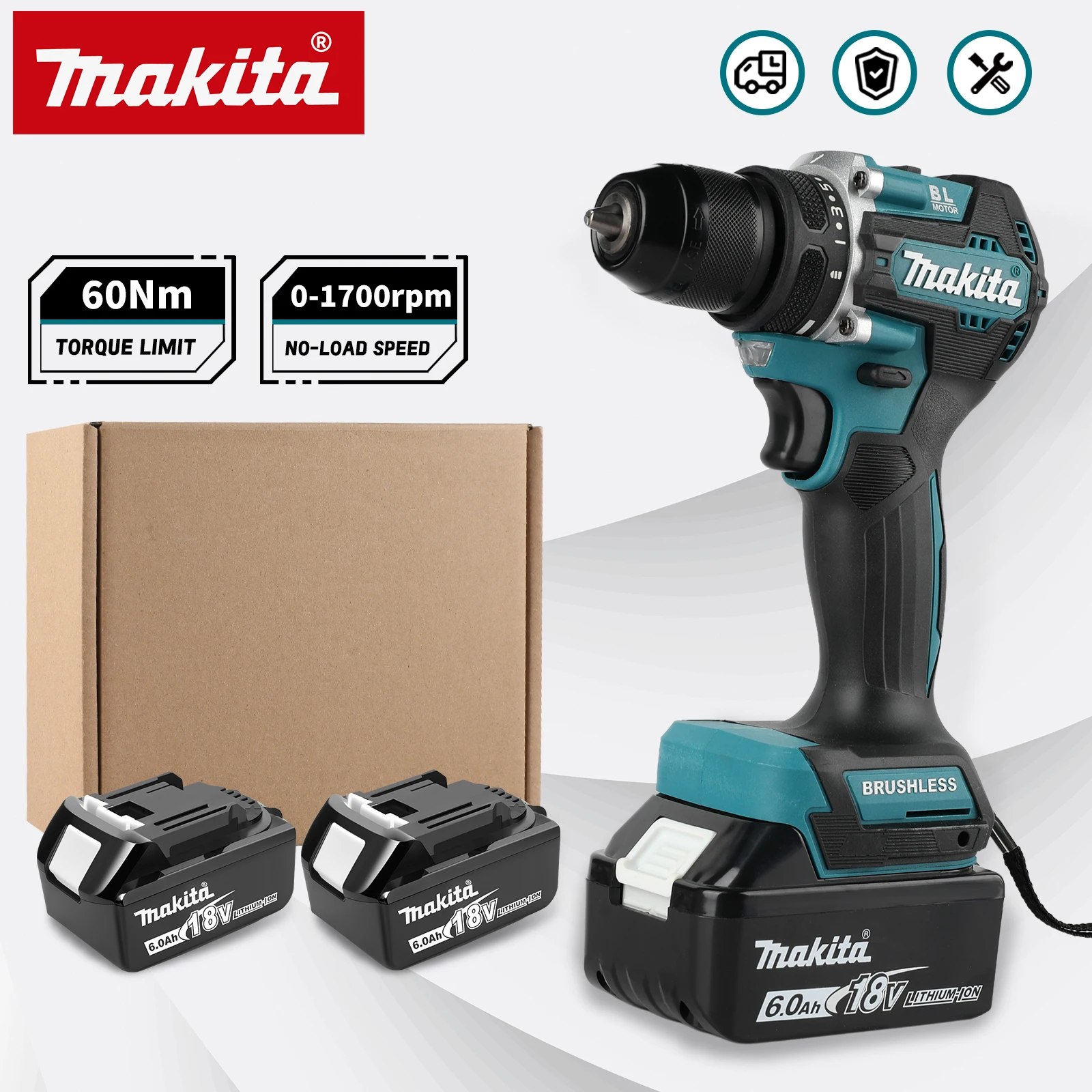 Makita Drill Ddf484 - Wiertarko-wkrętarka akumulatorowa Makita DDF487 18V, uchwyt