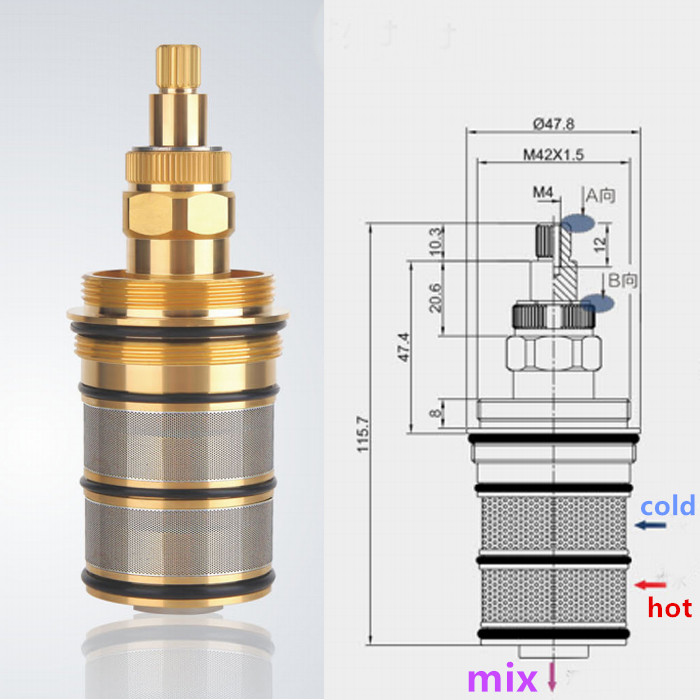 Shower Valve Cartridge - Mosiężny wkład termostatyczny do prysznica i